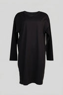 Noobass - Oversized Long Sleeve Dress Belted - Black