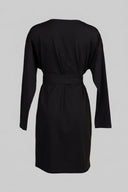 Noobass - Oversized Long Sleeve Dress Belted - Black