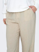 Παντελόνα λινή ψηλόμεση plus size CARMAKOMA 15319370 - Ζαχαρί - thefashionproject.gr - CARMAKOMA