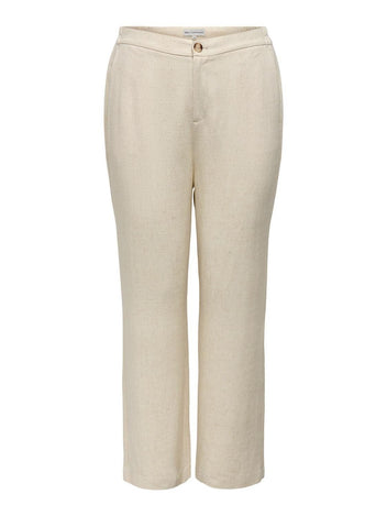 Παντελόνα λινή ψηλόμεση plus size CARMAKOMA 15319370 - Ζαχαρί - thefashionproject.gr - CARMAKOMA