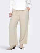Παντελόνα λινή ψηλόμεση plus size CARMAKOMA 15319370 - Ζαχαρί - thefashionproject.gr - CARMAKOMA