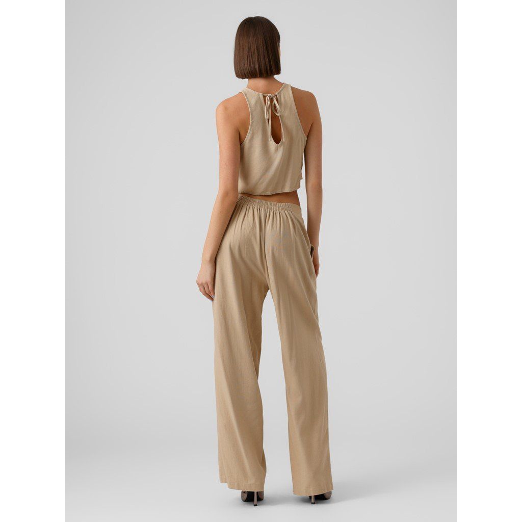 Παντελόνα με λινό Vero Moda 10282493 - Κάμελ - thefashionproject.gr - VERO MODA