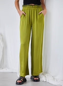 Παντελόνα σατέν με print στη μέση - Lime - thefashionproject.gr - The Fashion Project