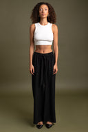 Παντελόνα υφασμάτινη γκοφρέ - Μαύρο - thefashionproject.gr - Pink & Sky