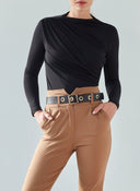 Παντελόνι chino με άνοιγμα - Κάμελ - thefashionproject.gr - The Fashion Project