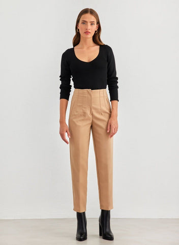 Παντελόνι chino με μικρό άνοιγμα - Κάμελ - thefashionproject.gr - The Fashion Project