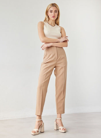 Παντελόνι chino με μικρό άνοιγμα - Κάμελ - thefashionproject.gr - The Fashion Project