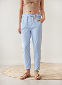 Παντελόνι chino με ζώνη - Γαλάζιο - thefashionproject.gr - The Fashion Project
