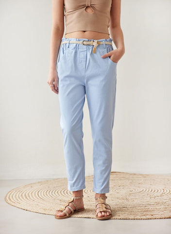 Παντελόνι chino με ζώνη - Γαλάζιο - thefashionproject.gr - The Fashion Project