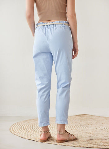 Παντελόνι chino με ζώνη - Γαλάζιο - thefashionproject.gr - The Fashion Project