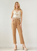 Παντελόνι chino με ζώνη - Κάμελ - thefashionproject.gr - The Fashion Project