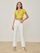 Παντελόνι chino σε ίσια γραμμή - Λευκό - thefashionproject.gr - The Fashion Project