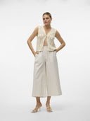 Παντελόνι culotte με ρίγες AWARE 10305147 - Μπεζ - thefashionproject.gr - AWARE by VERO MODA