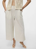Παντελόνι culotte με ρίγες AWARE 10305147 - Μπεζ - thefashionproject.gr - AWARE by VERO MODA
