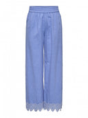 Παντελόνι με δαντέλα κιπούρ ONLY 15343184 - Γαλάζιο - thefashionproject.gr - ONLY