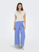 Παντελόνι με δαντέλα κιπούρ ONLY 15343184 - Γαλάζιο - thefashionproject.gr - ONLY
