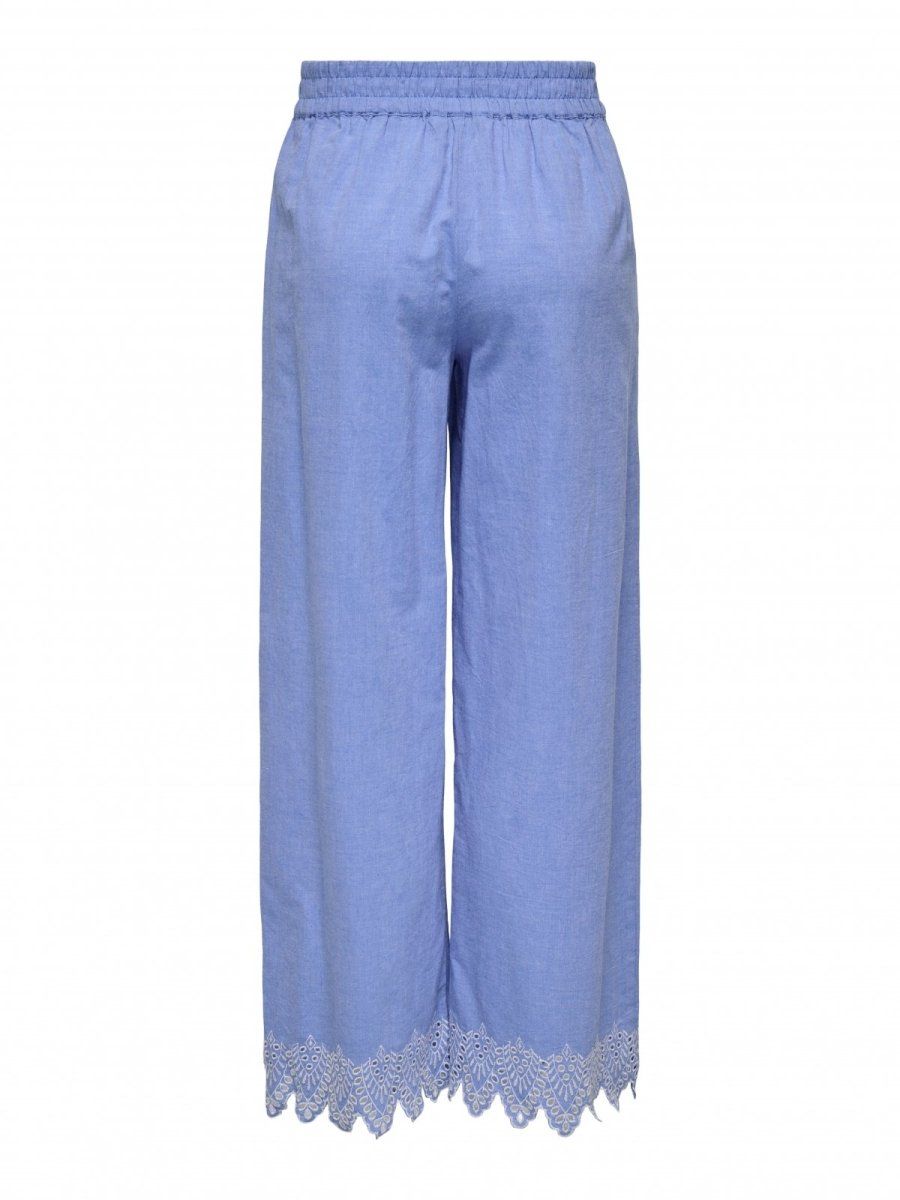 Παντελόνι με δαντέλα κιπούρ ONLY 15343184 - Γαλάζιο - thefashionproject.gr - ONLY