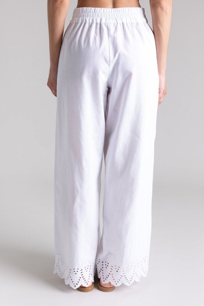 Παντελόνι με δαντέλα κιπούρ ONLY 15343184 - Λευκό - thefashionproject.gr - ONLY