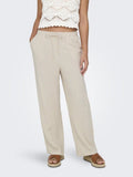 Παντελόνι με λινό ONLY 15322263 - Μπεζ - thefashionproject.gr - ONLY