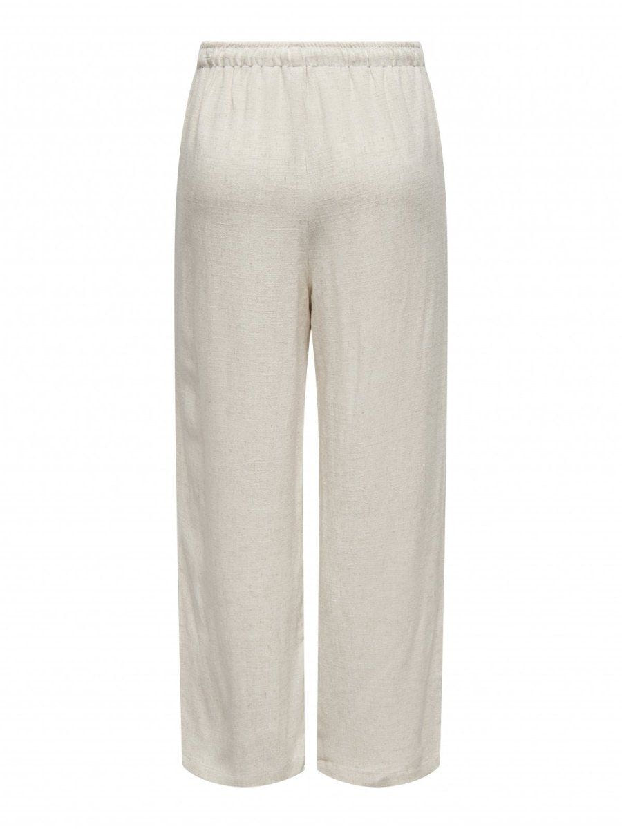 Παντελόνι με λινό ONLY 15322263 - Μπεζ - thefashionproject.gr - ONLY