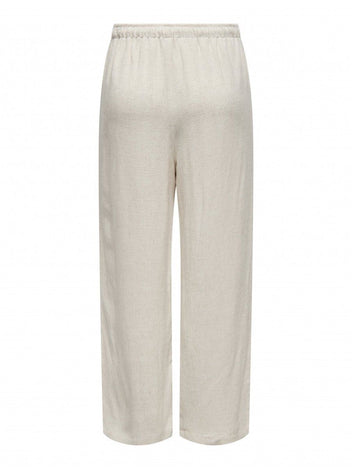 Παντελόνι με λινό ONLY 15322263 - Μπεζ - thefashionproject.gr - ONLY