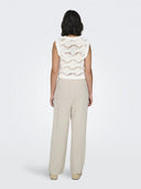 Παντελόνι με λινό ONLY 15322263 - Μπεζ - thefashionproject.gr - ONLY