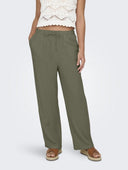 Παντελόνι με λινό ONLY 15322263 - Χακί - thefashionproject.gr - ONLY