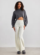 Παντελόνι με ριμπ πλέξη Escape - Ζαχαρί - thefashionproject.gr - Escape