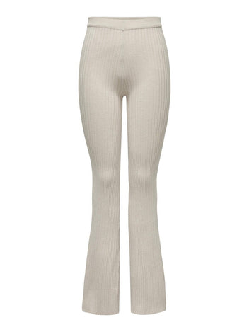 Παντελόνι πλεκτό με flare μπατζάκια ONLY 15310541 - Μπεζ - thefashionproject.gr - ONLY