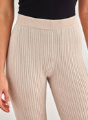 Παντελόνι πλεκτό με flare μπατζάκια ONLY 15310541 - Μπεζ - thefashionproject.gr - ONLY