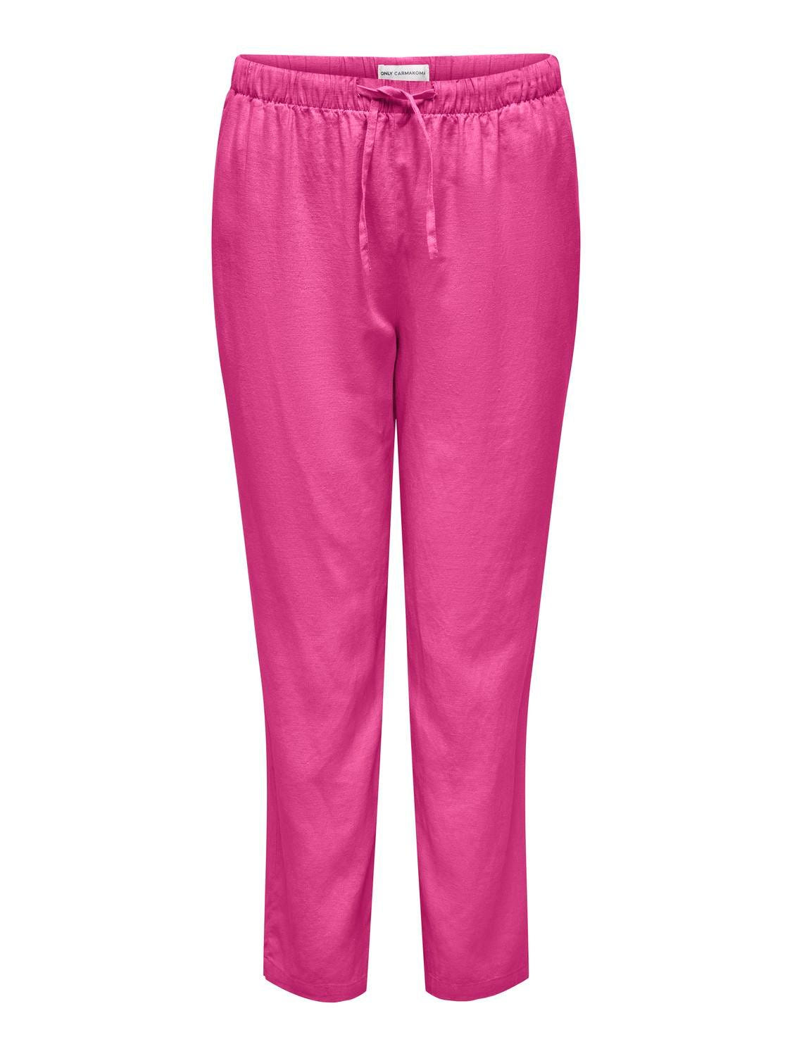 Παντελόνι plus size με λινό CARMAKOMA 15311951 - Φούξια - thefashionproject.gr - CARMAKOMA