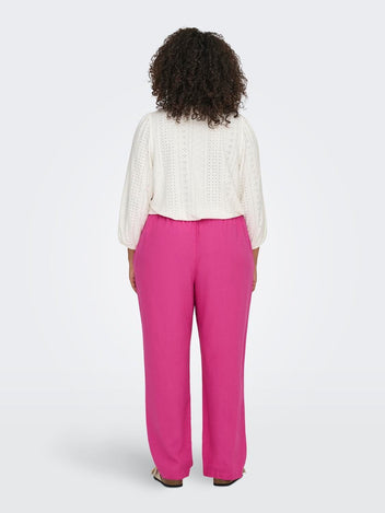 Παντελόνι plus size με λινό CARMAKOMA 15311951 - Φούξια - thefashionproject.gr - CARMAKOMA