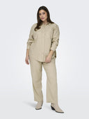 Παντελόνι plus size με λινό CARMAKOMA 15311951 - Μπεζ - thefashionproject.gr - CARMAKOMA