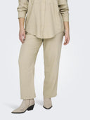 Παντελόνι plus size με λινό CARMAKOMA 15311951 - Μπεζ - thefashionproject.gr - CARMAKOMA