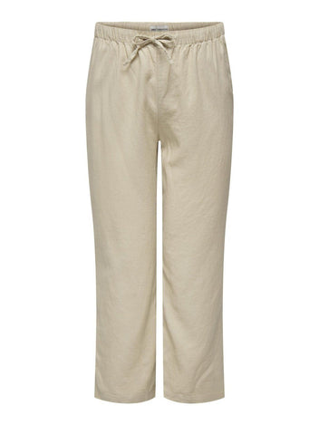 Παντελόνι plus size με λινό CARMAKOMA 15311951 - Μπεζ - thefashionproject.gr - CARMAKOMA