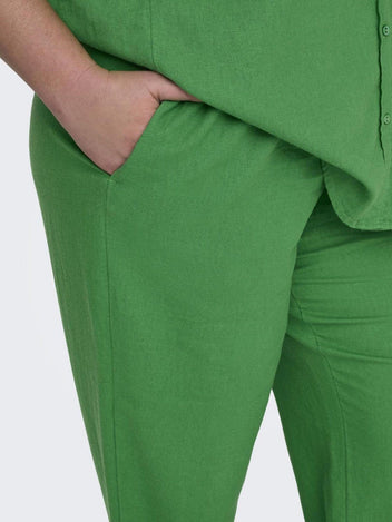 Παντελόνι plus size με λινό CARMAKOMA 15311951 - Πράσινο - thefashionproject.gr - CARMAKOMA