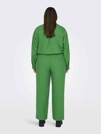 Παντελόνι plus size με λινό CARMAKOMA 15311951 - Πράσινο - thefashionproject.gr - CARMAKOMA