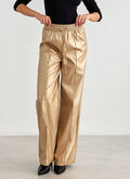 Παντελόνι ψηλόμεσο δερματίνη BISOU - Χρυσό - thefashionproject.gr - BISOU