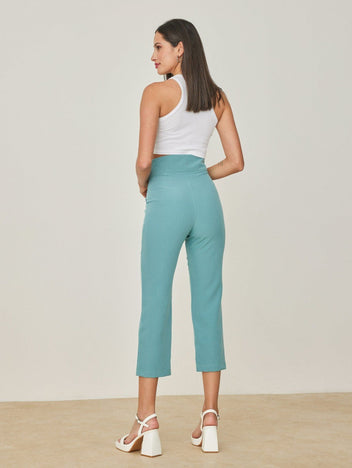 Παντελόνι ψηλόμεσο με τρία κουμπιά - Μέντα - thefashionproject.gr - The Fashion Project