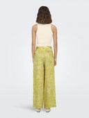 Παντελόνι σατέν με λαχούρια ONLY 15339991 - Lime - thefashionproject.gr - ONLY