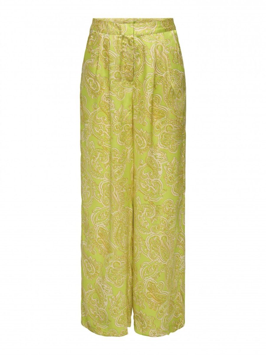 Παντελόνι σατέν με λαχούρια ONLY 15339991 - Lime - thefashionproject.gr - ONLY