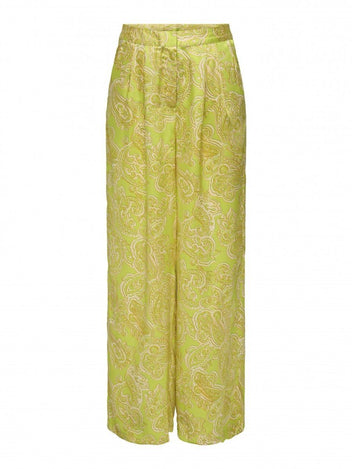 Παντελόνι σατέν με λαχούρια ONLY 15339991 - Lime - thefashionproject.gr - ONLY