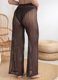 Παντελόνι see through με δαντέλα - Καφέ - thefashionproject.gr - Modern ocean