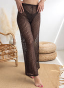 Παντελόνι see through με δαντέλα - Καφέ - thefashionproject.gr - Modern ocean