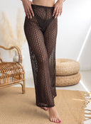 Παντελόνι see through με δαντέλα - Καφέ - thefashionproject.gr - Modern ocean