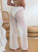 Παντελόνι see through με δαντέλα - Λευκό - thefashionproject.gr - Modern ocean