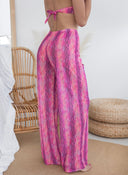 Παντελόνι see through με print - Φούξια - thefashionproject.gr - Modern ocean