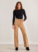 Παντελόνι τζιν wide leg με αλυσίδα - Μπεζ - thefashionproject.gr - The Fashion Project