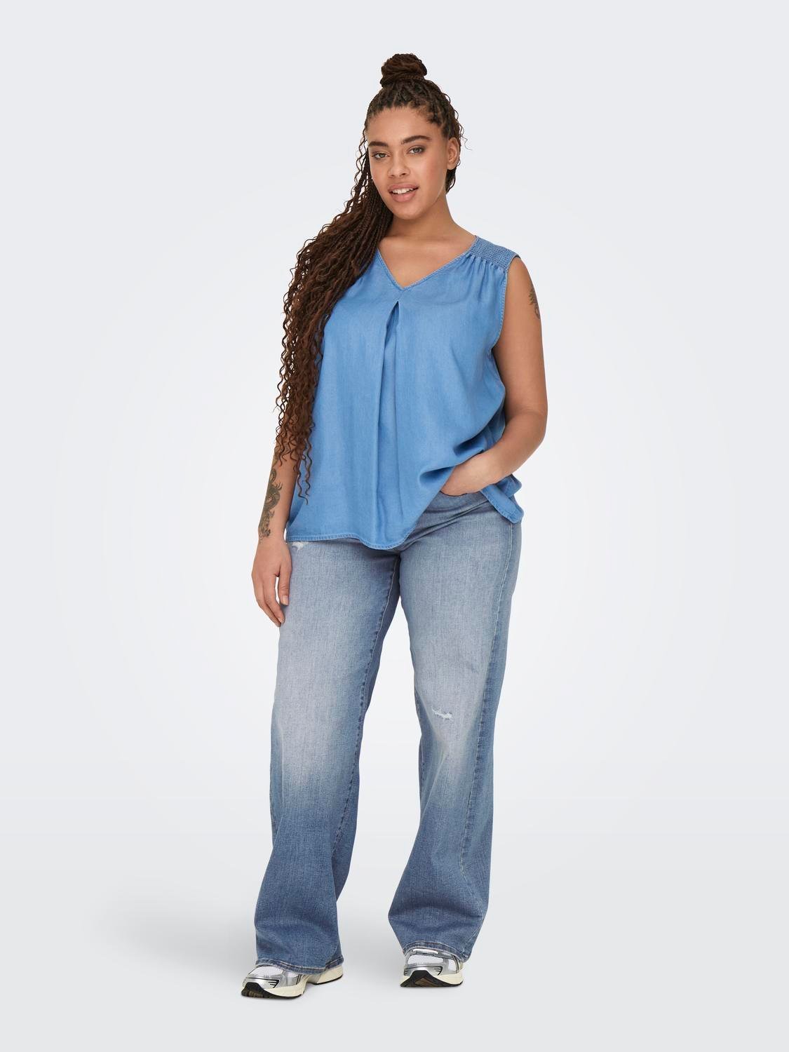 Παντελόνι τζιν wide leg plus size CARMAKOMA 15316412 - Μπλε jean - thefashionproject.gr - CARMAKOMA