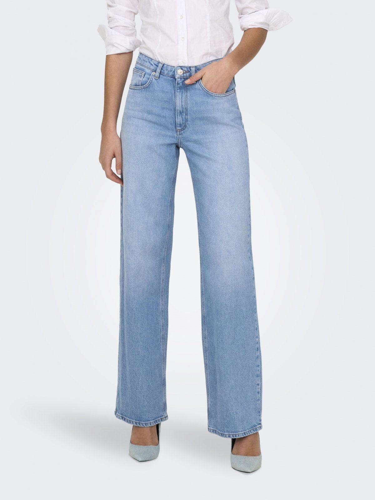 Παντελόνι τζιν wideleg JUIICY ONLY 15345249 - Μπλε denim - thefashionproject.gr - ONLY